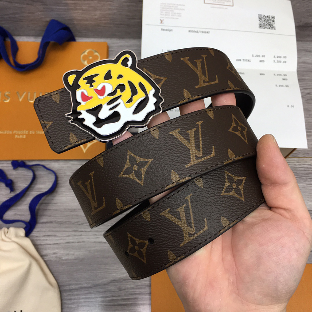 Louis Vuitton Tiger 40MM Belt Brown - DopestKickz