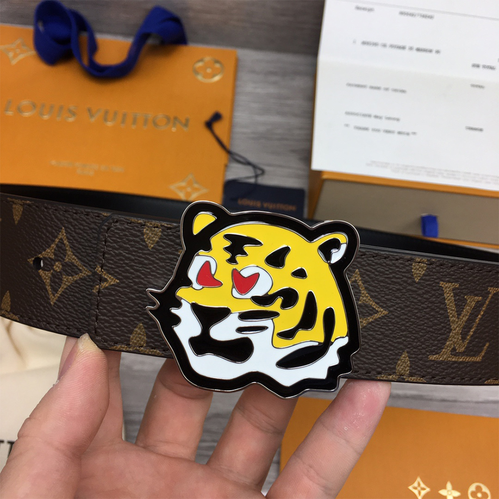 Louis Vuitton Tiger 40MM Belt Brown - DopestKickz