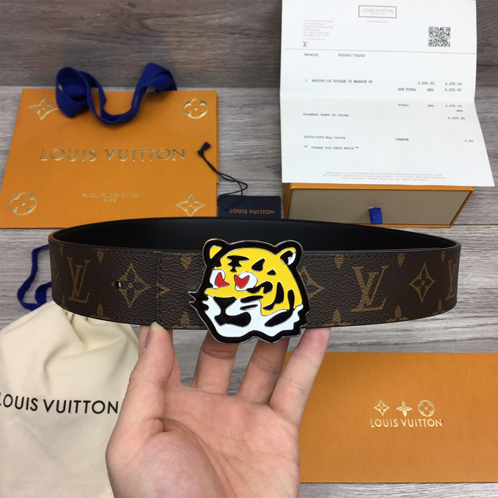 Louis Vuitton Tiger 40MM Belt Brown - DopestKickz