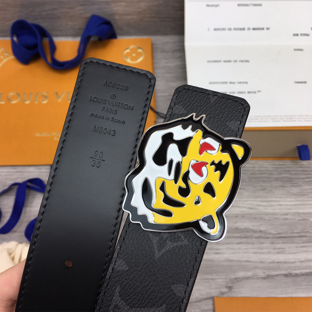 Louis Vuitton Tiger 40MM Belt Black - DopestKickz