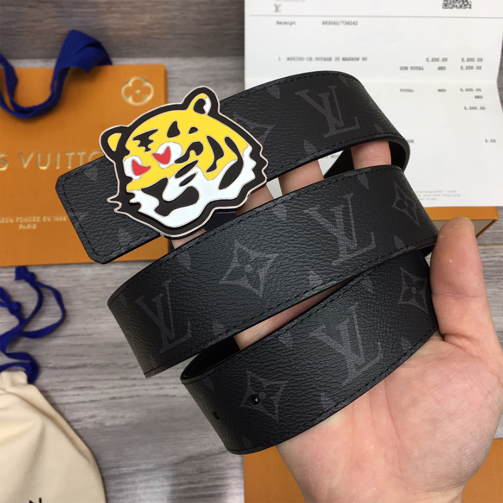Louis Vuitton Tiger 40MM Belt Black - DopestKickz