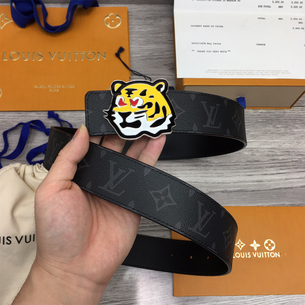 Louis Vuitton Tiger 40MM Belt Black - DopestKickz