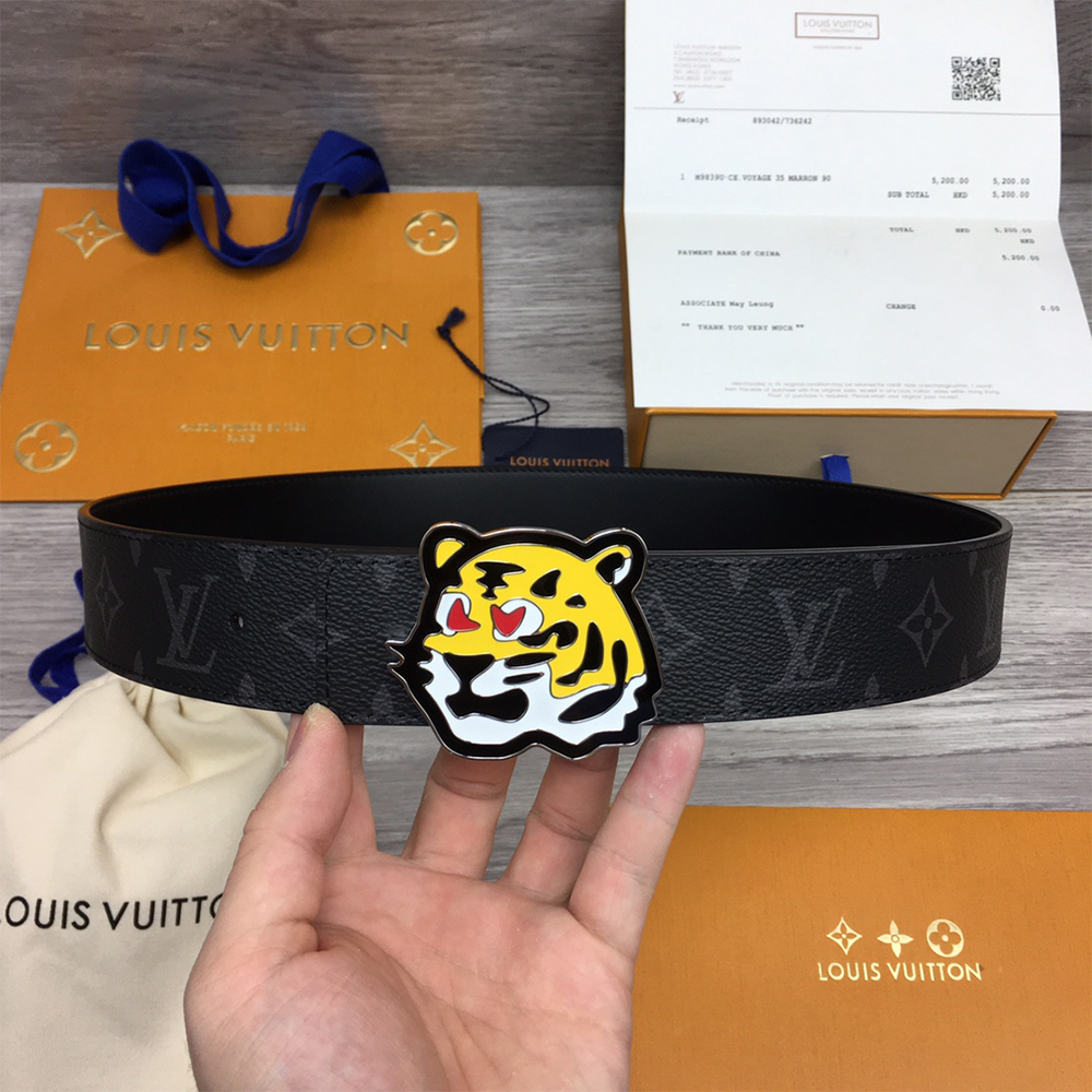 Louis Vuitton Tiger 40MM Belt Black - DopestKickz