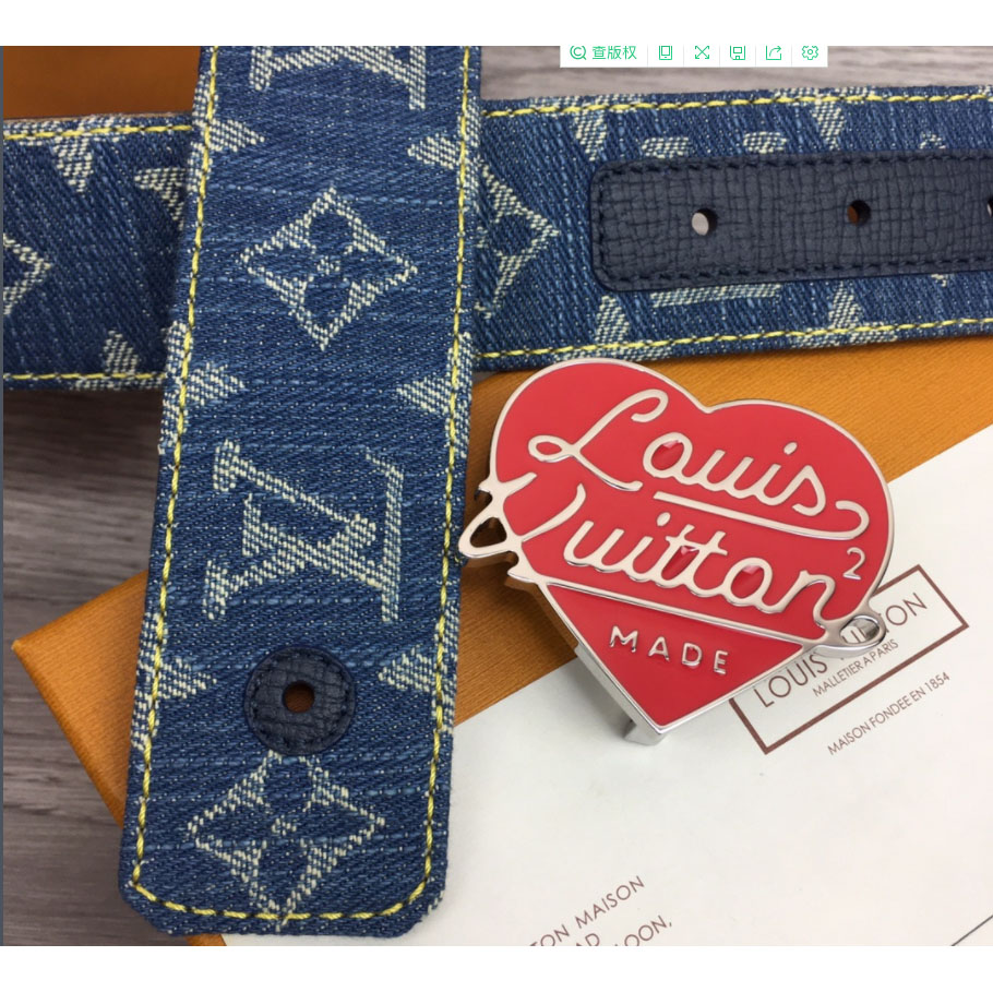 Louis Vuitton Denim 40MM Reversible Belt In Blue - DopestKickz