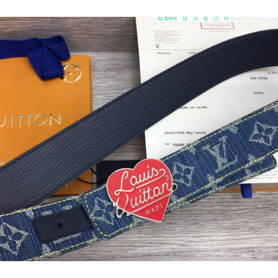 Louis Vuitton Denim 40MM Reversible Belt In Blue - DopestKickz