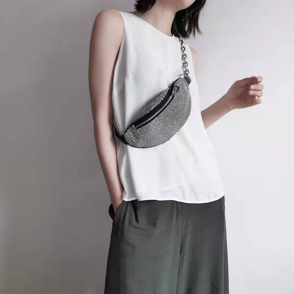 Alexander Wang Mini Attica Rhinestone Mesh Belt Bag(26-11-9Cm) - DopestKickz