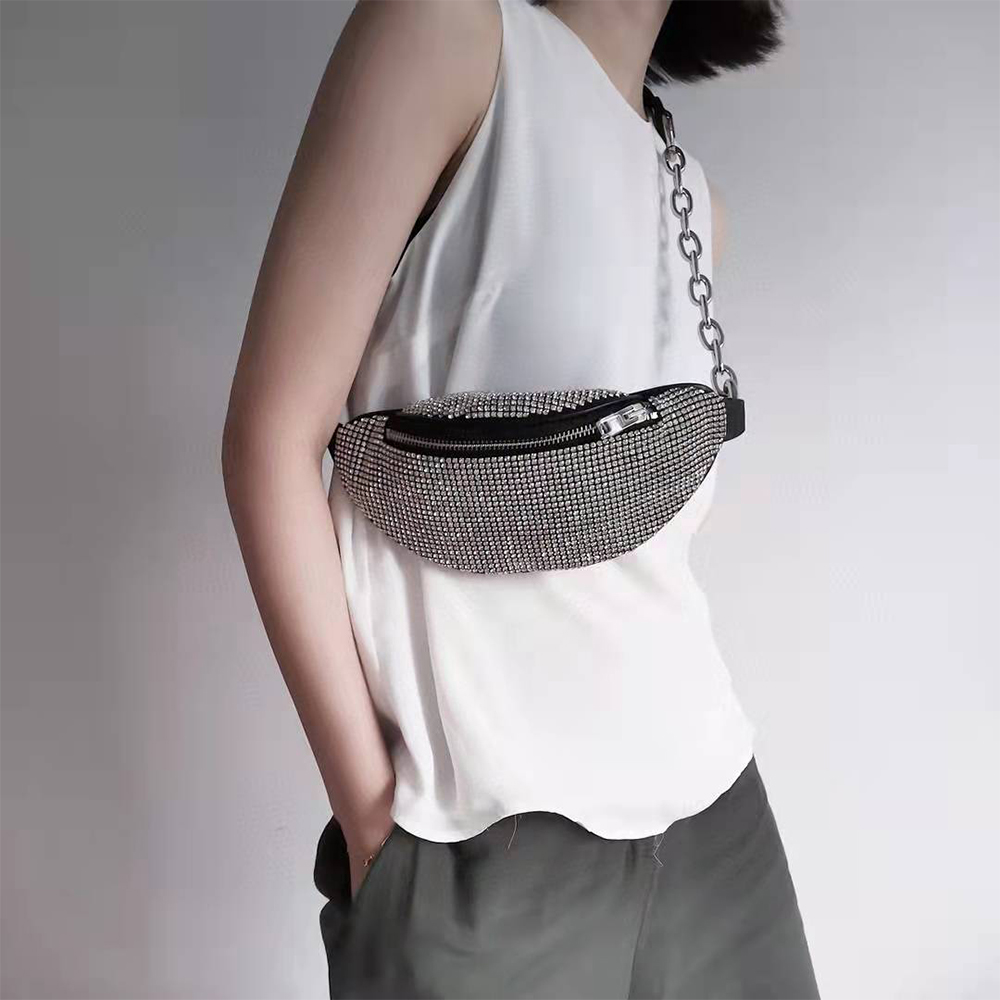 Alexander Wang Mini Attica Rhinestone Mesh Belt Bag(26-11-9Cm) - DopestKickz
