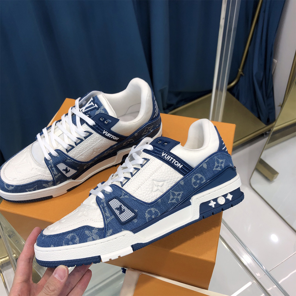 Louis Vuitton Trainer Sneaker  Monogram Denim(upon uk size) - DopestKickz