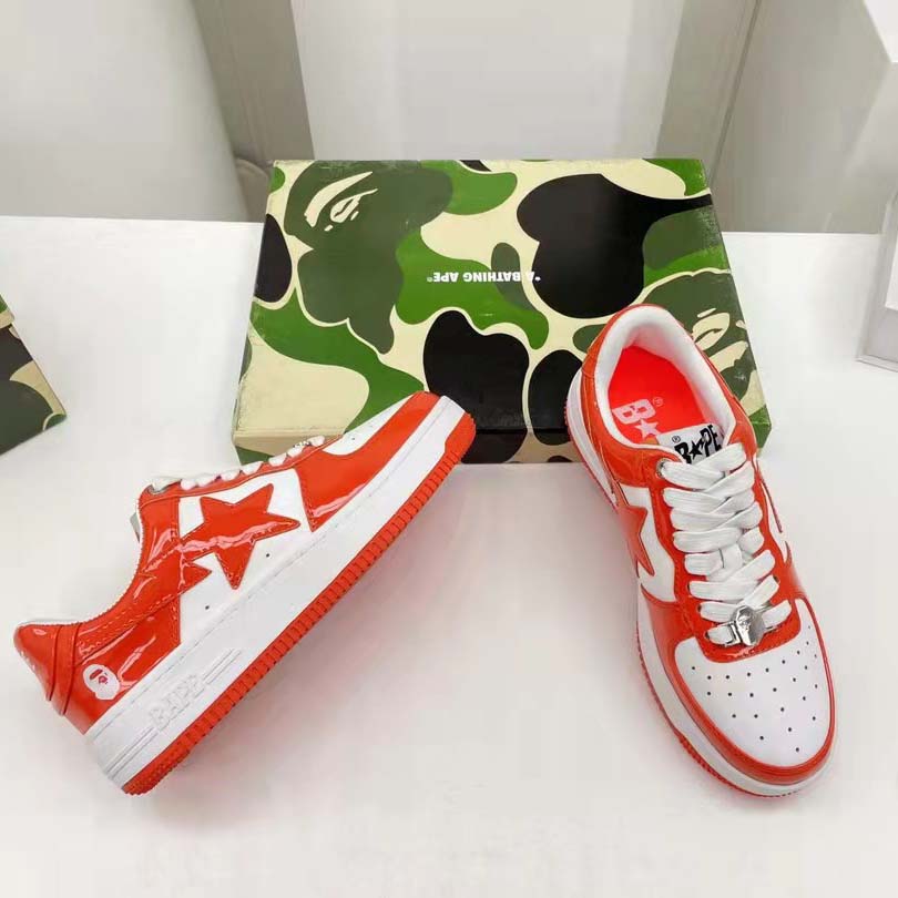Bape A Bathing Ape Sta Low Orange Sneaker - DopestKickz