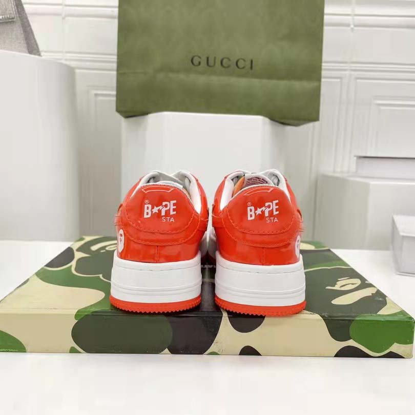Bape A Bathing Ape Sta Low Orange Sneaker - DopestKickz
