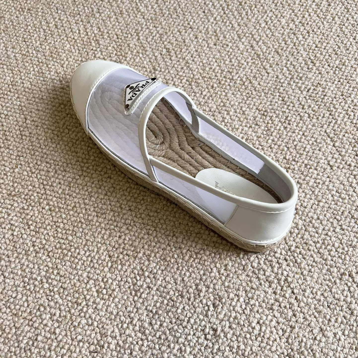 Prada  Logo  Woman White Loafers - DopestKickz