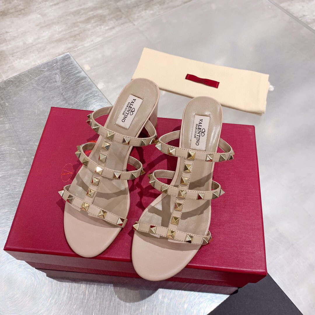 Saint Laurent Rockstud Caged 60mm Slide Sandals - DopestKickz