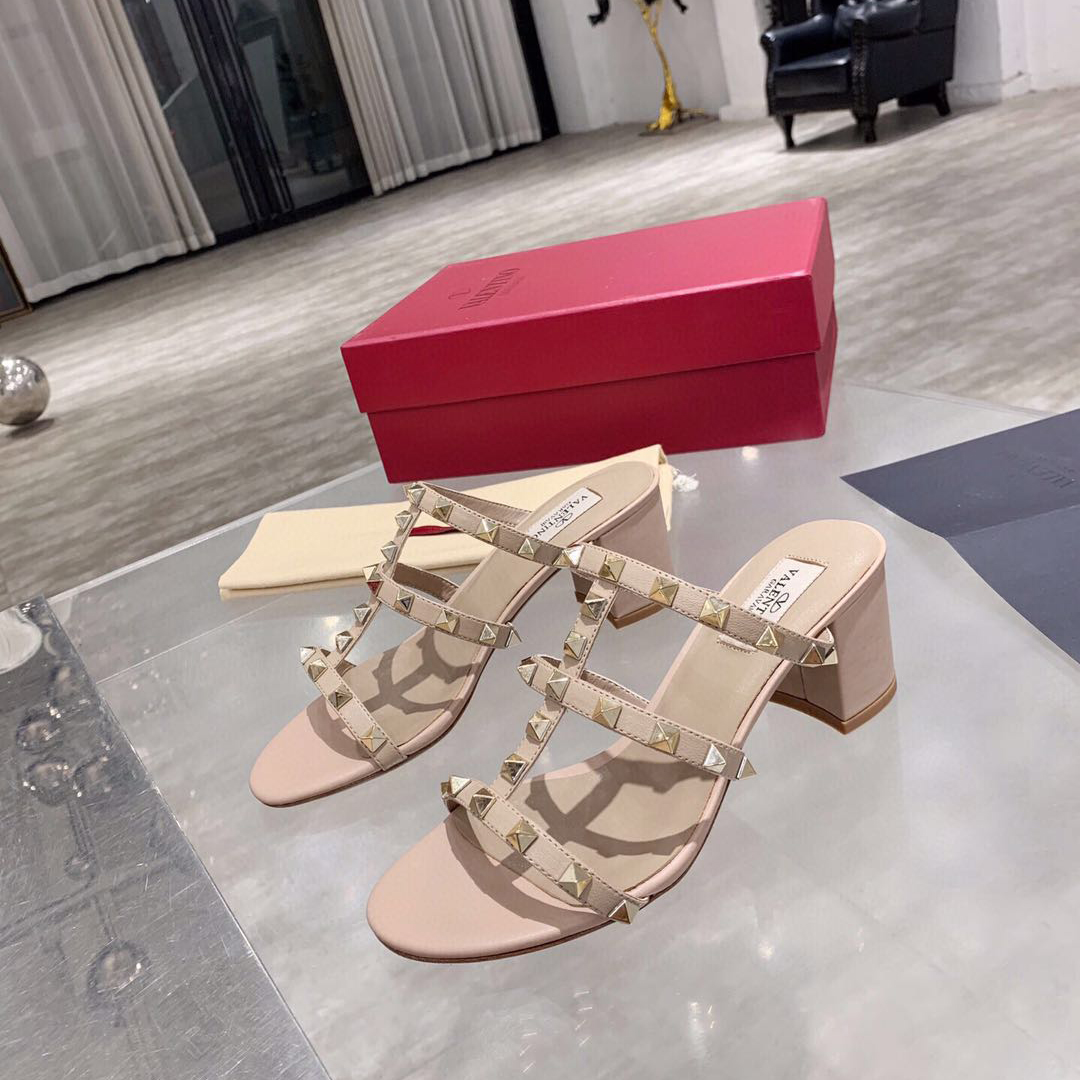 Saint Laurent Rockstud Caged 60mm Slide Sandals - DopestKickz