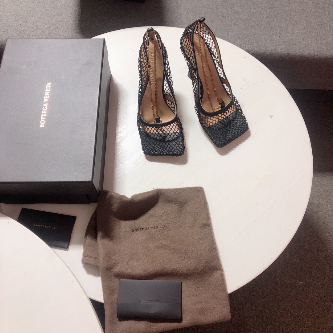 Bottega Veneta leather-trimmed mesh Heels - DopestKickz