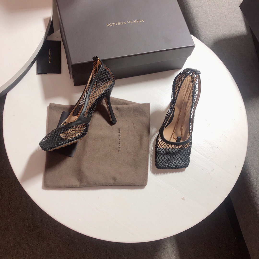 Bottega Veneta leather-trimmed mesh Heels - DopestKickz