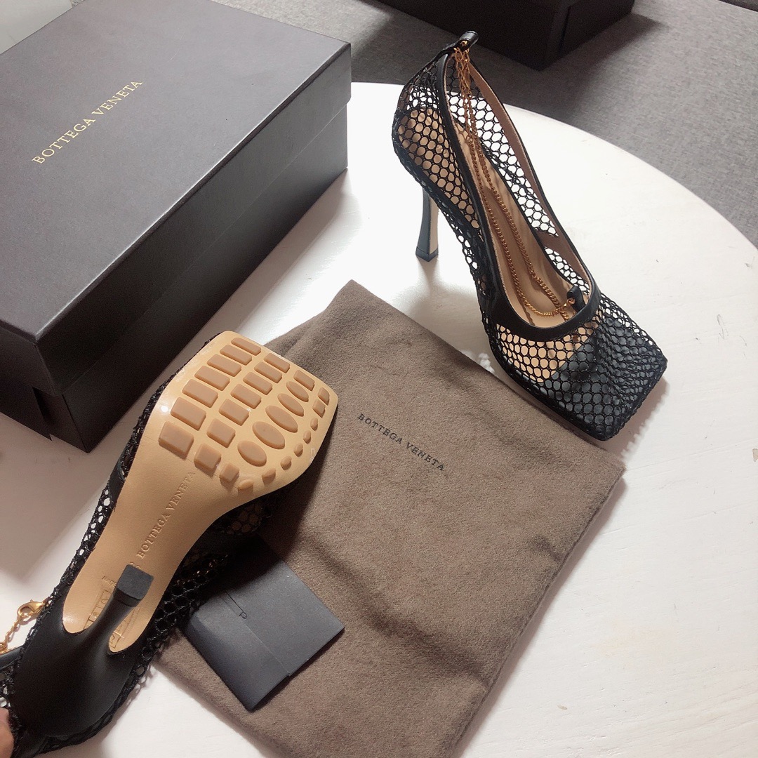 Bottega Veneta leather-trimmed mesh Heels - DopestKickz