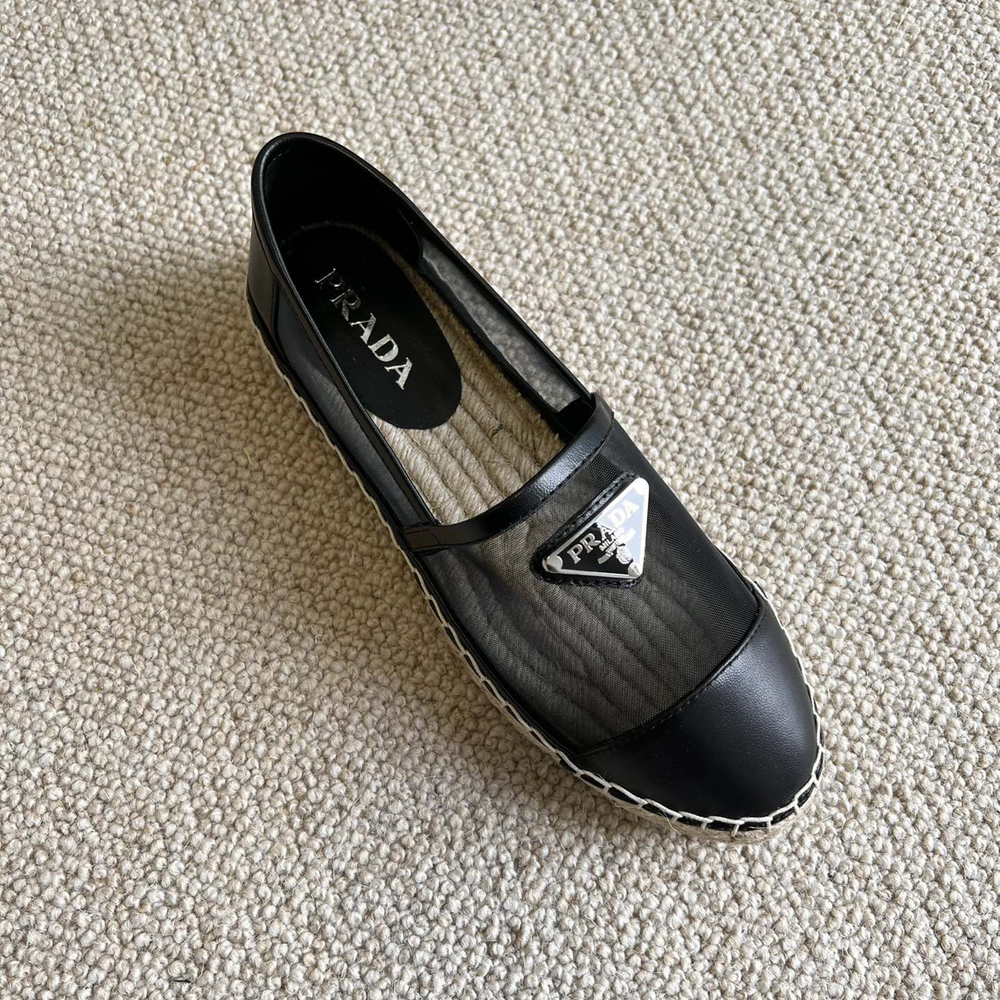 Prada  Logo  Woman Black Loafers - DopestKickz