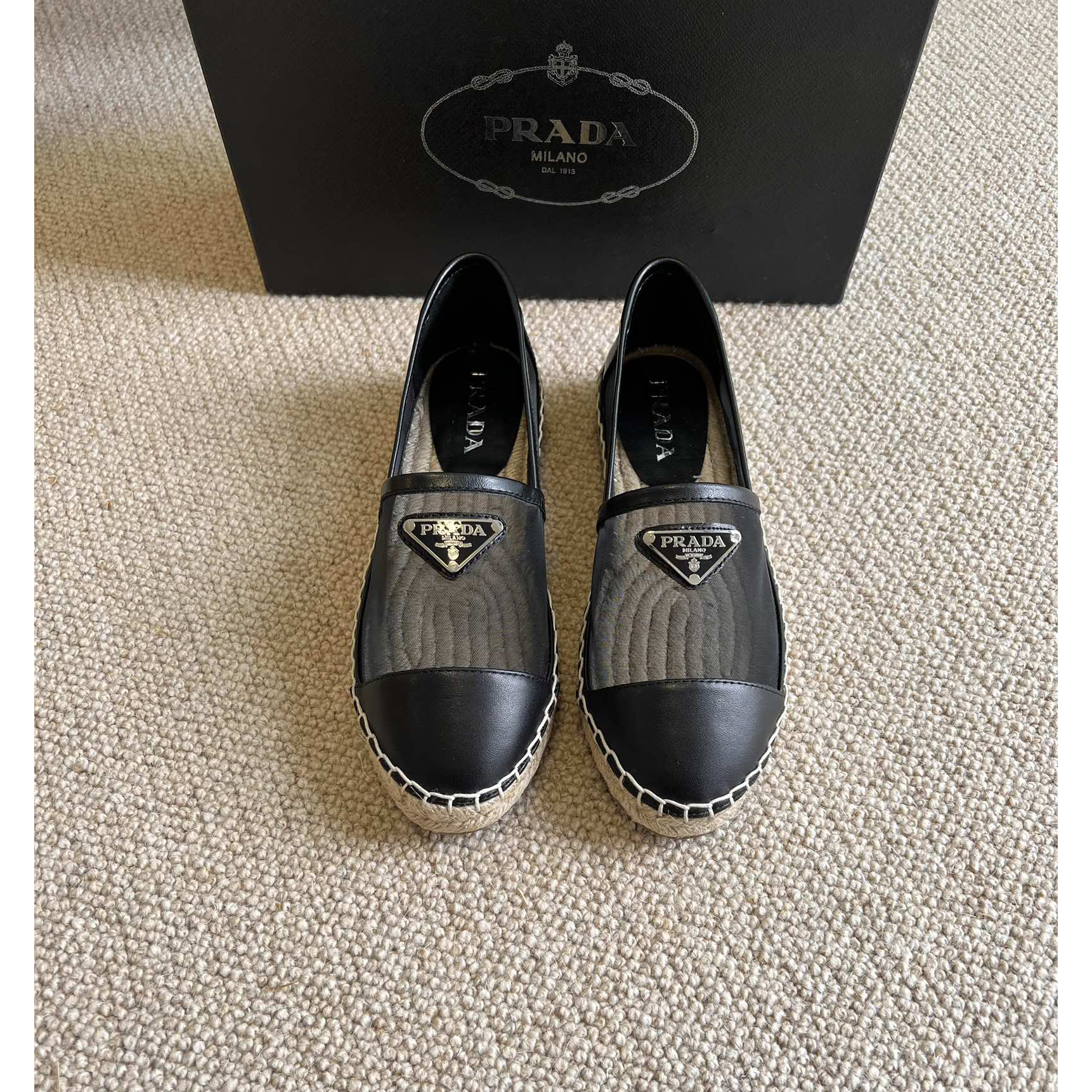Prada  Logo  Woman Black Loafers - DopestKickz