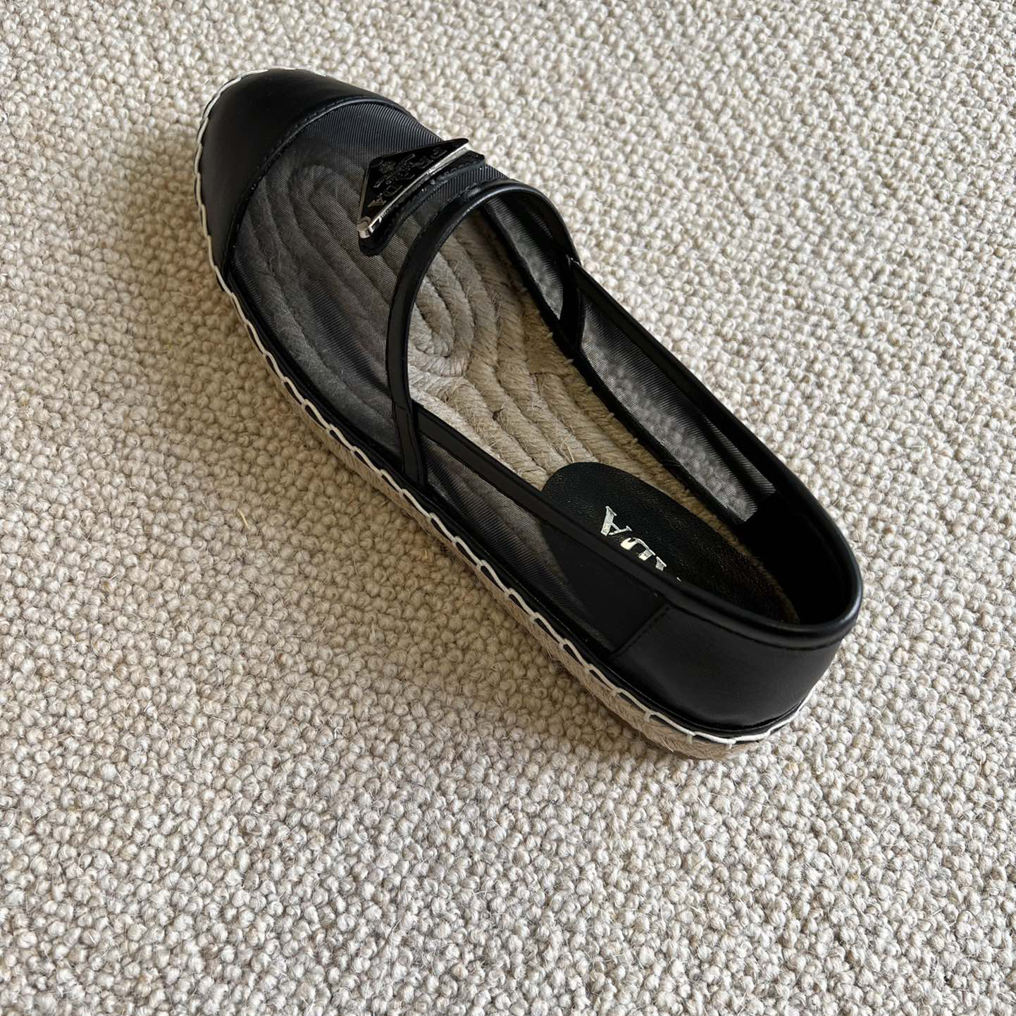 Prada  Logo  Woman Black Loafers - DopestKickz
