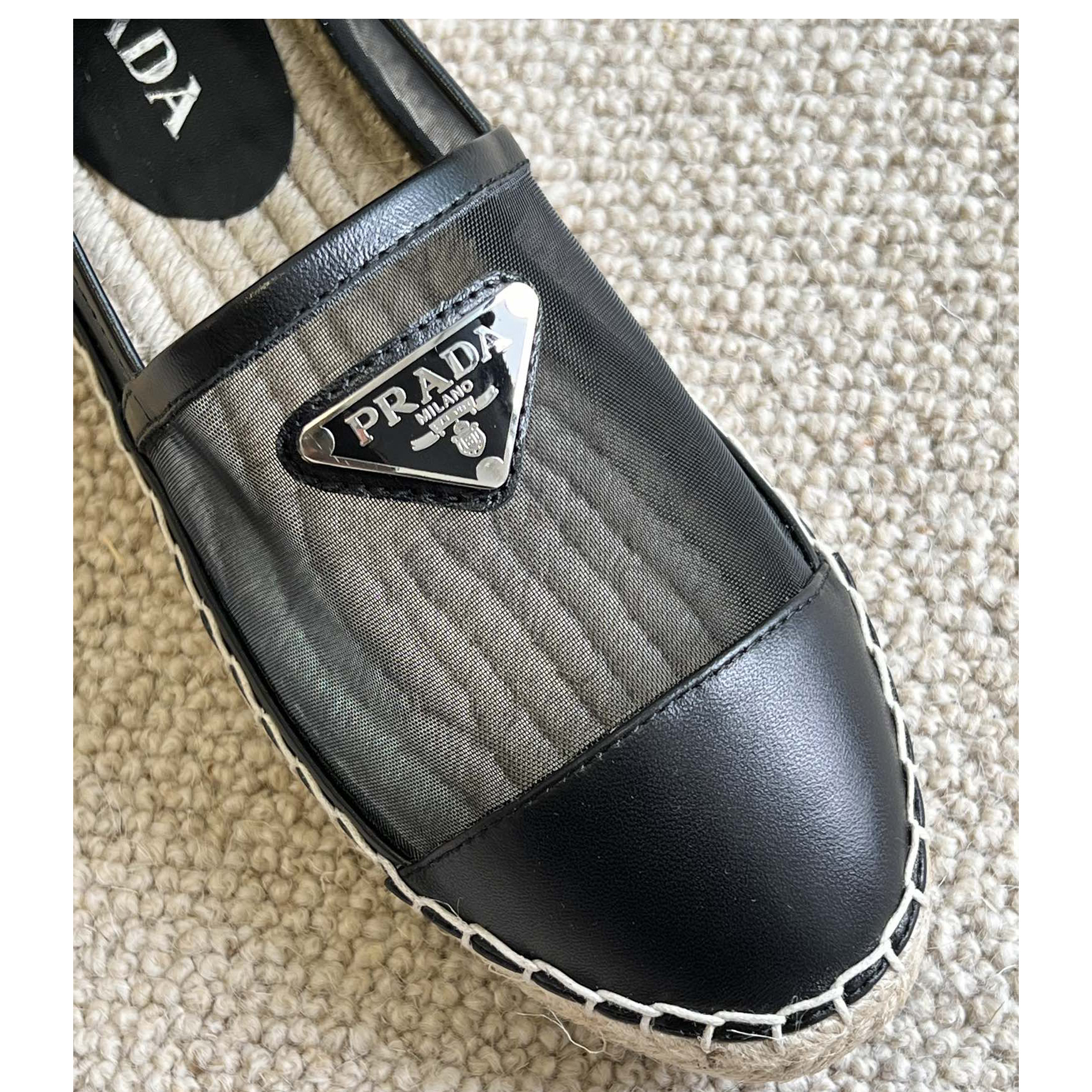 Prada  Logo  Woman Black Loafers - DopestKickz