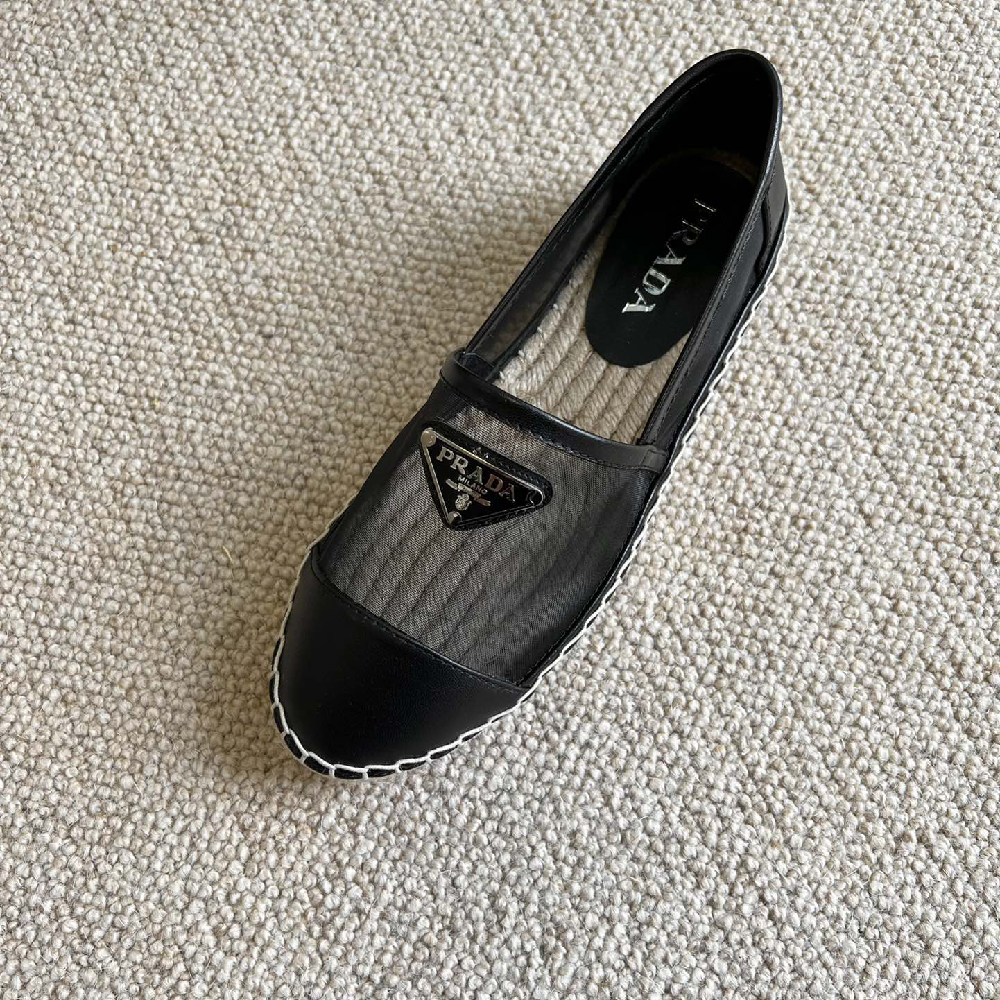 Prada  Logo  Woman Black Loafers - DopestKickz
