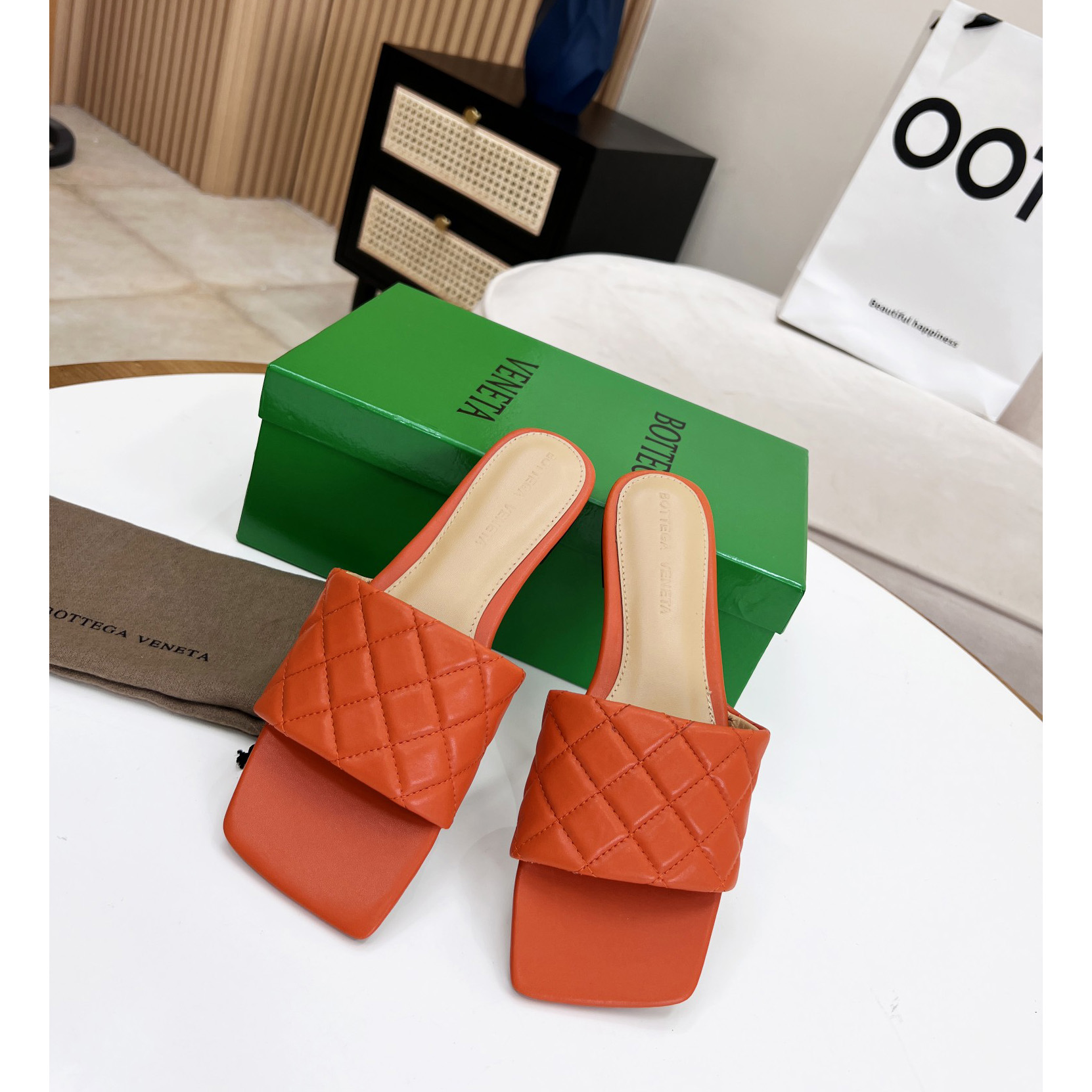 Bottega Veneta Padded Leather Sandals - DopestKickz