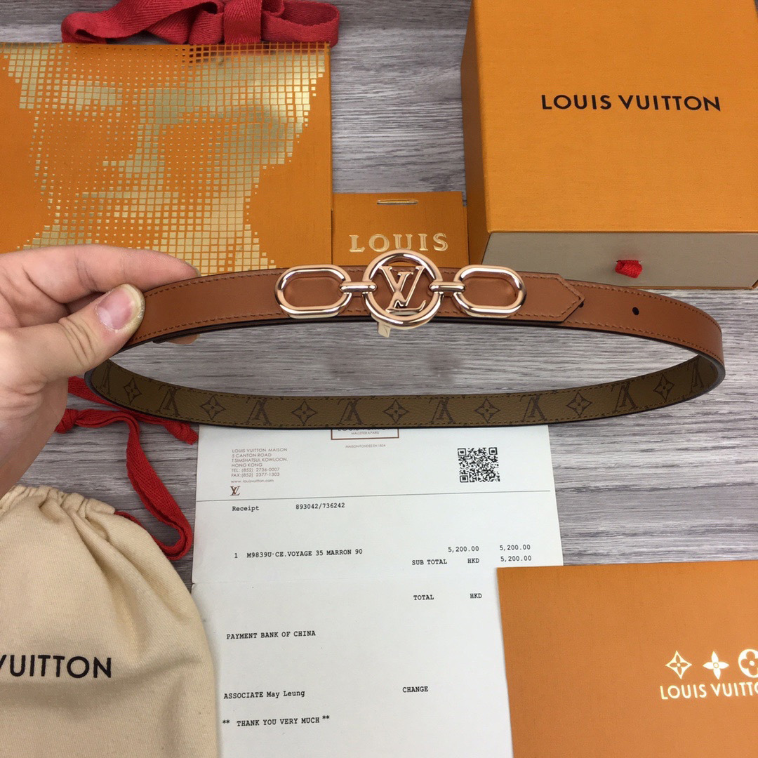 Louis Vuitton Squared LV 20mm Belt - DopestKickz