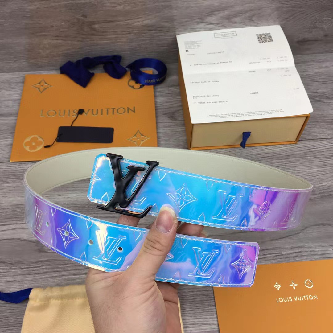 Louis Vuitton Iridescent Monogram 40MM Belt  - DopestKickz