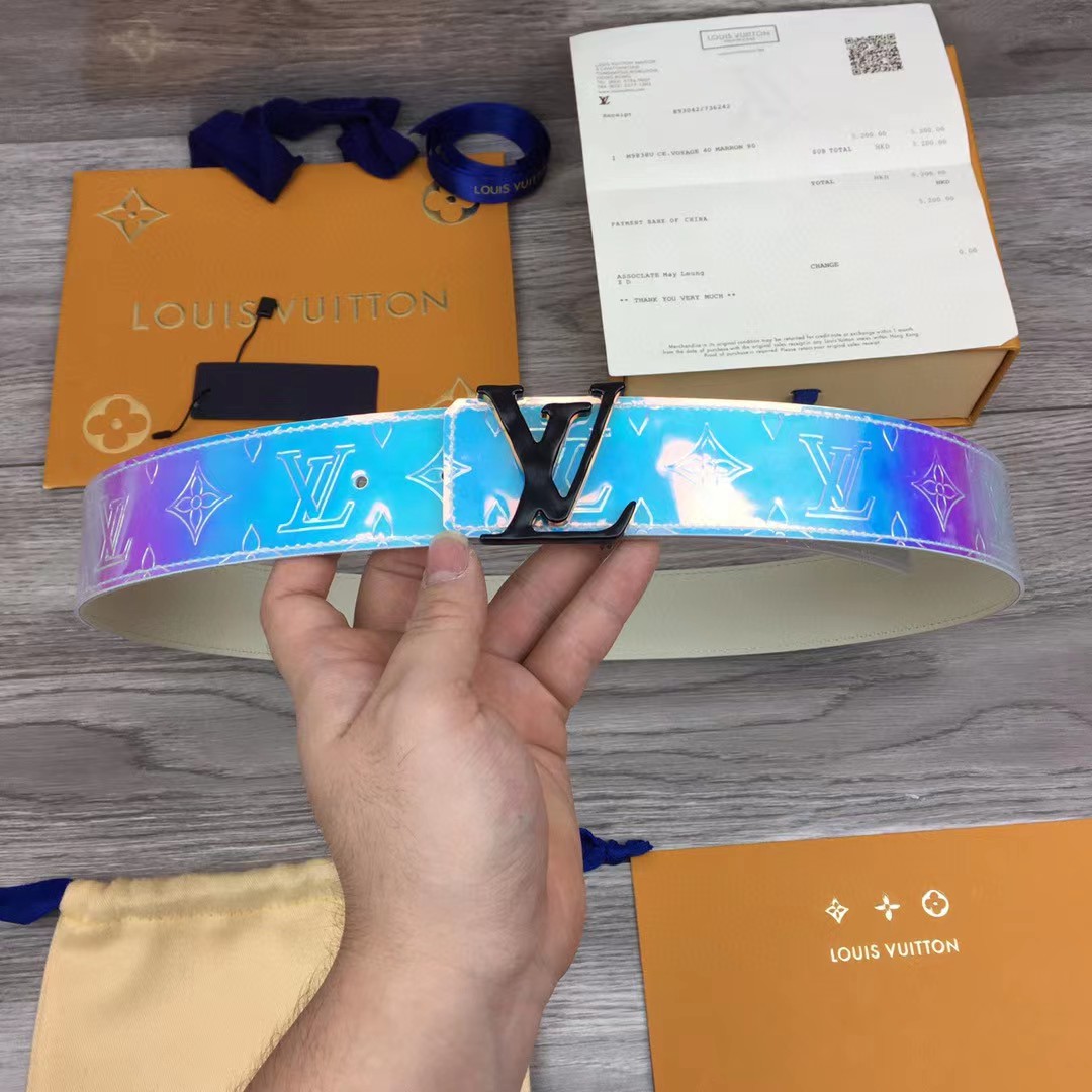 Louis Vuitton Iridescent Monogram 40MM Belt  - DopestKickz