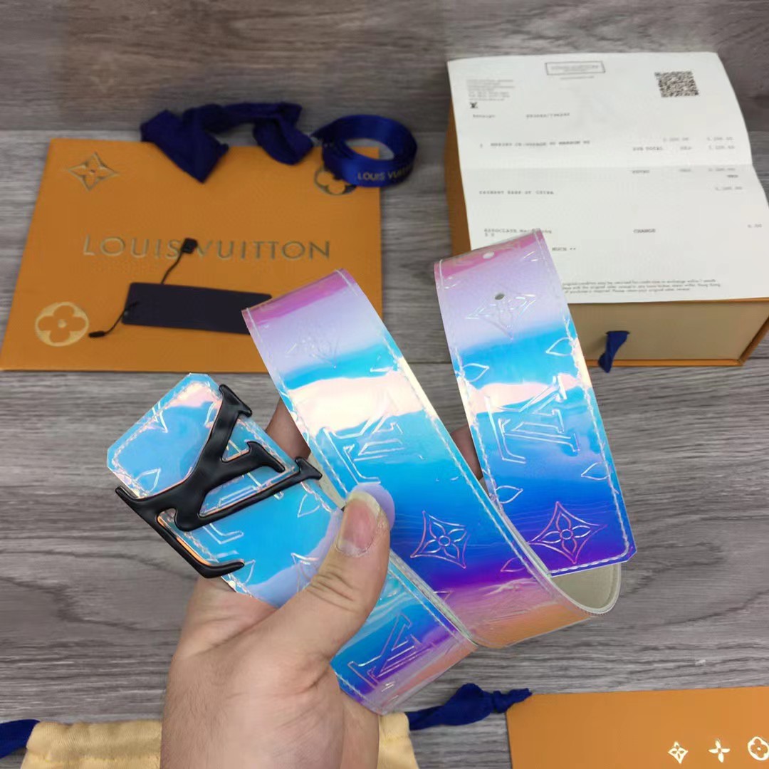 Louis Vuitton Iridescent Monogram 40MM Belt  - DopestKickz