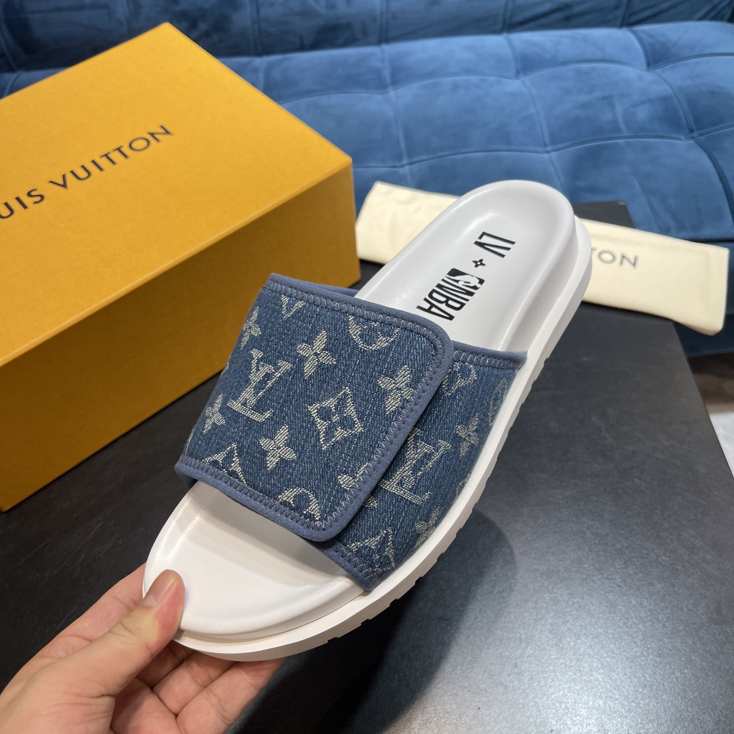 Louis Vuitton x NBA Monogram Slipper - DopestKickz