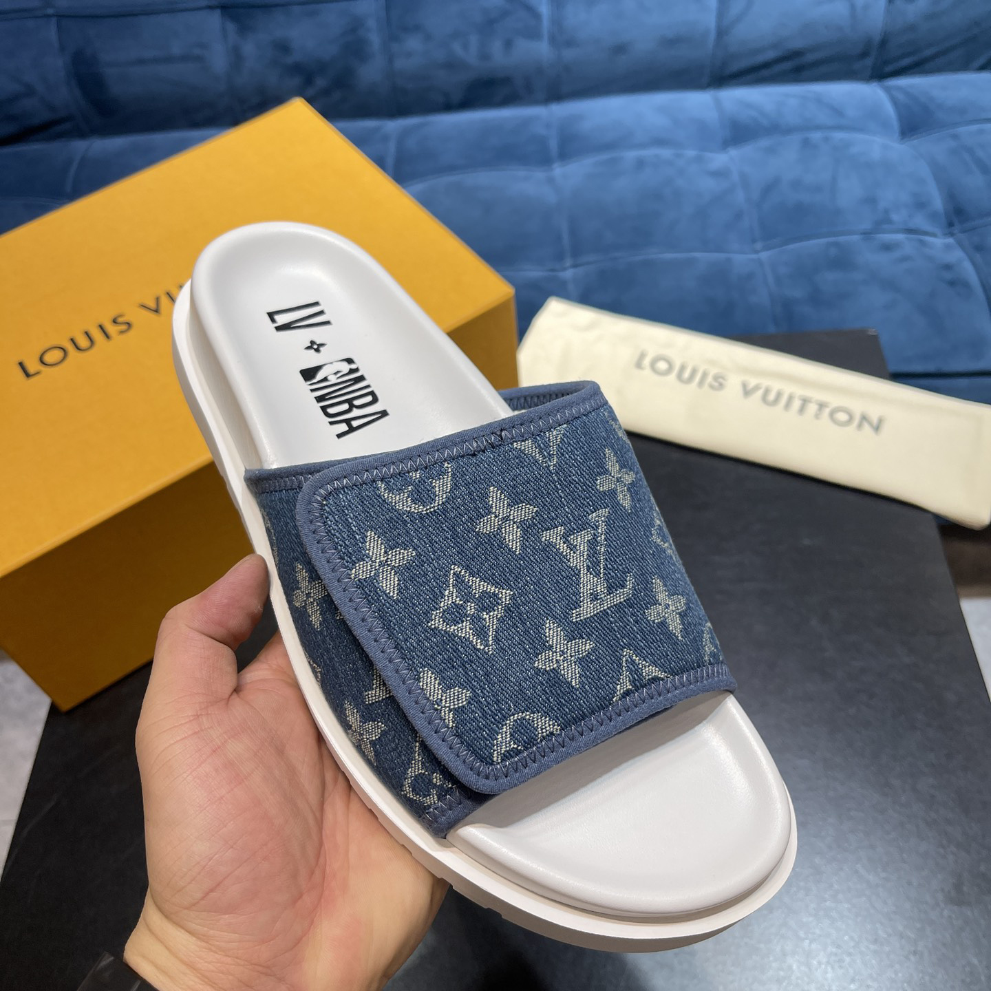 Louis Vuitton x NBA Monogram Slipper - DopestKickz