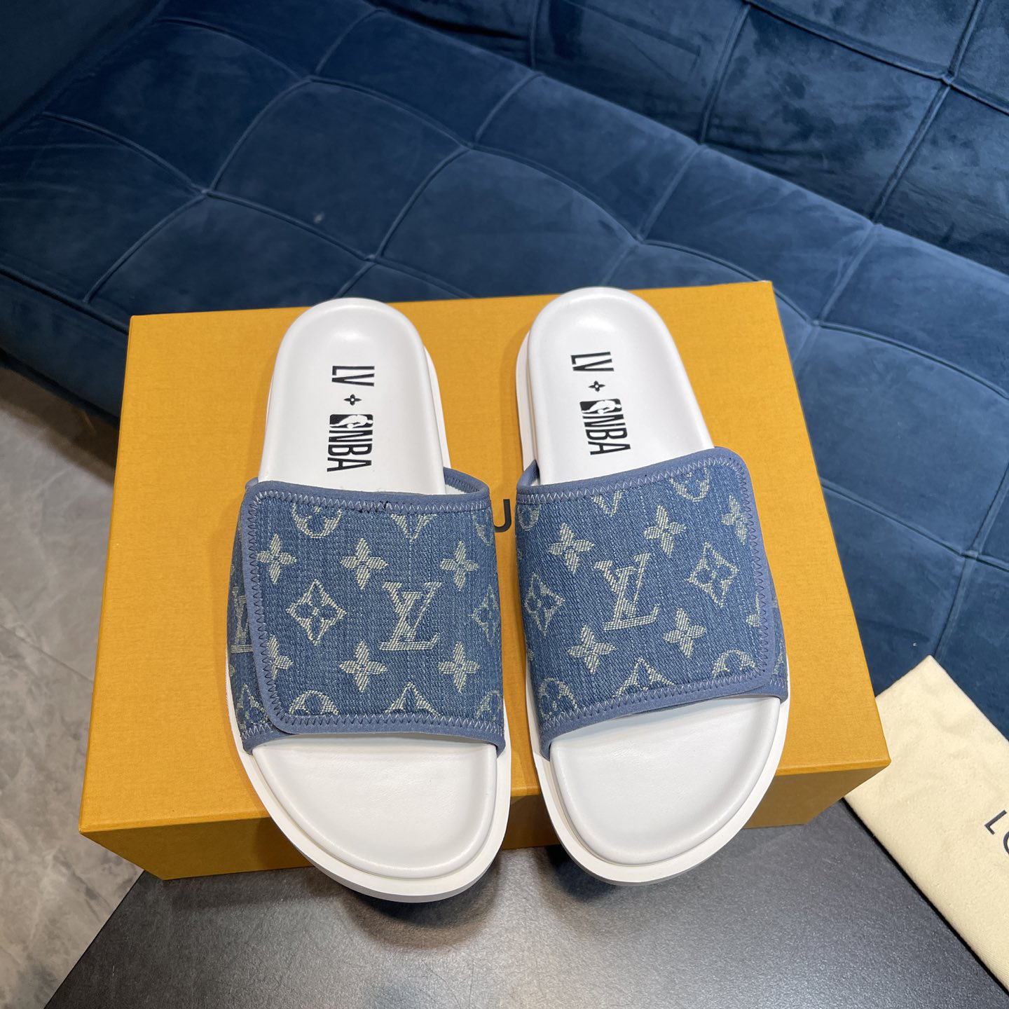Louis Vuitton x NBA Monogram Slipper - DopestKickz