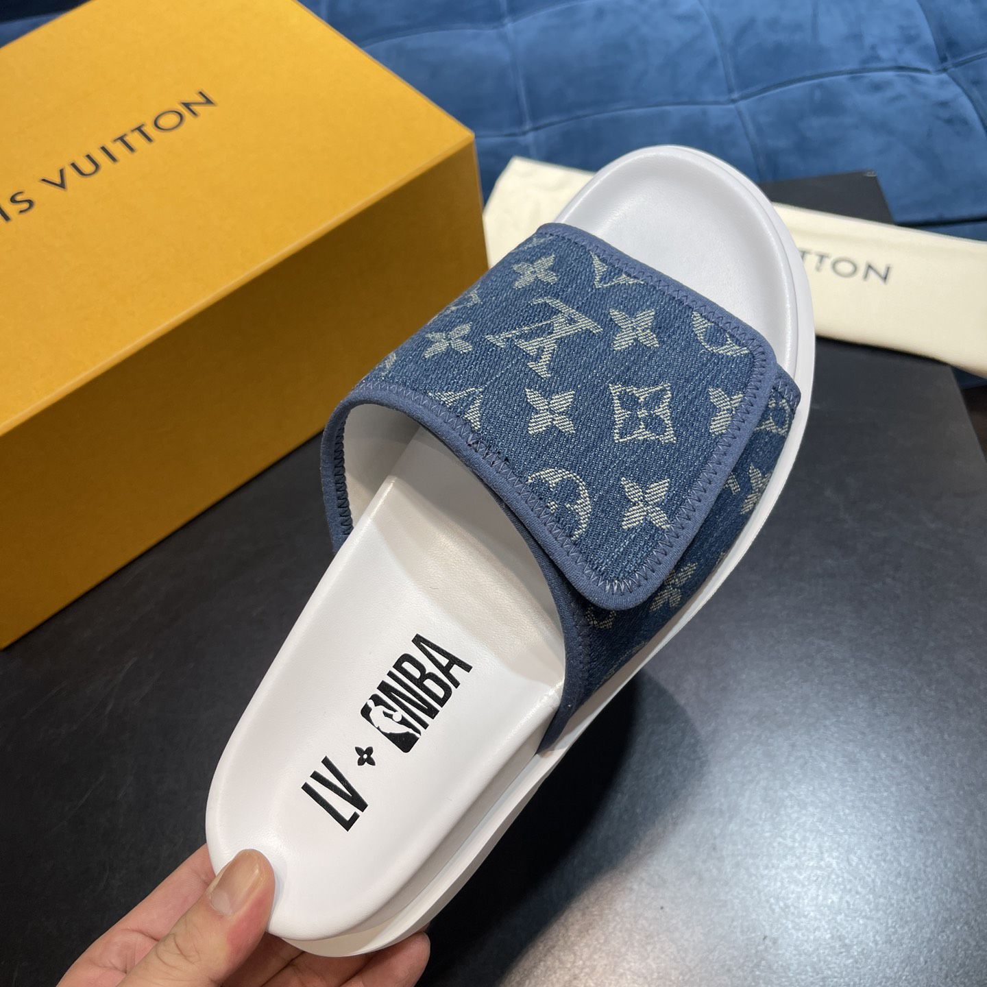 Louis Vuitton x NBA Monogram Slipper - DopestKickz