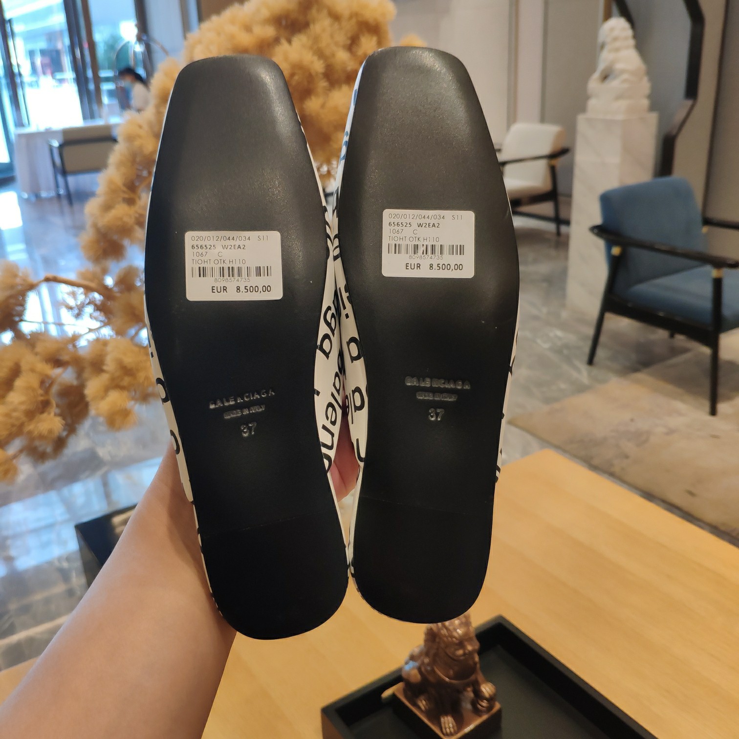 Balenciaga Logo Leather Backless Loafers - DopestKickz