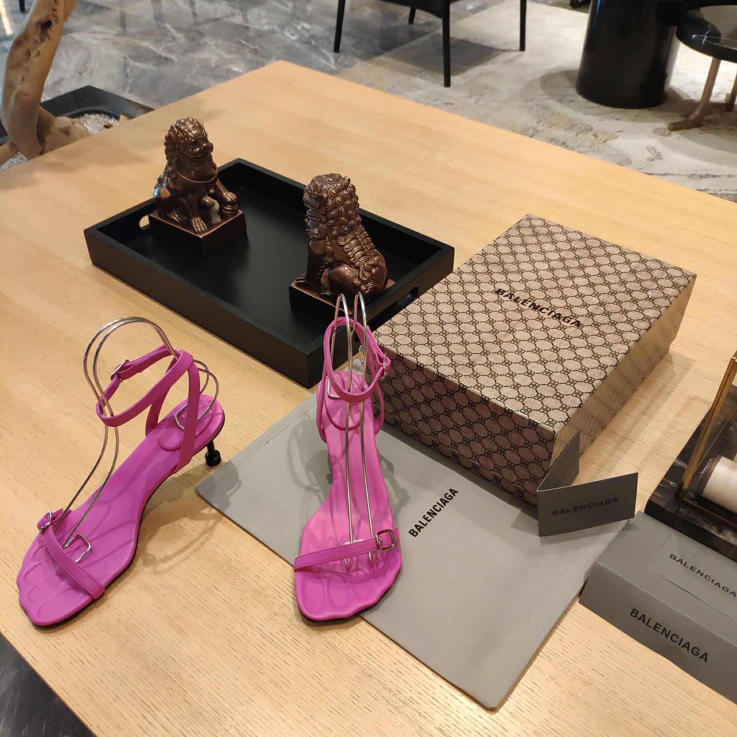 Balenciaga Logo High Heeled Sandals (7CM) - DopestKickz