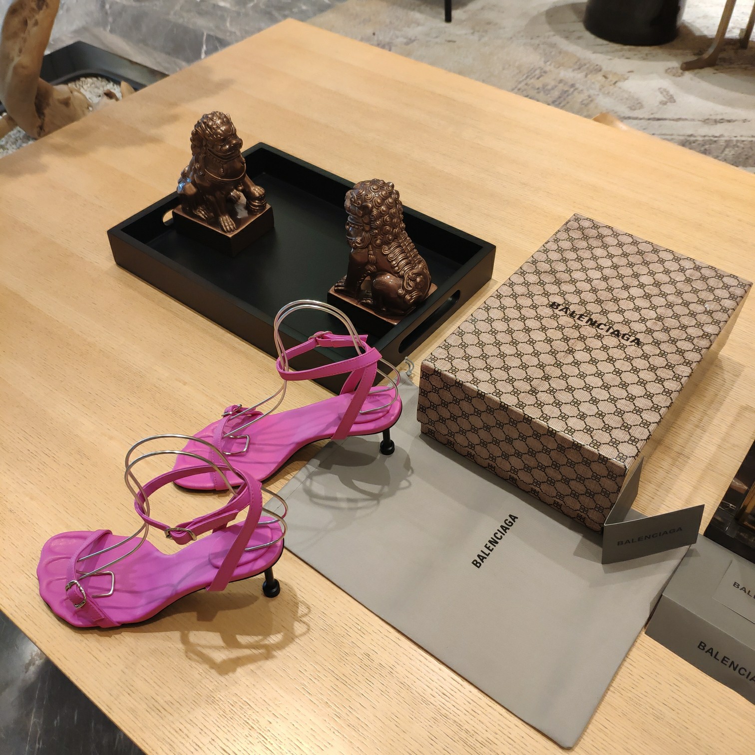 Balenciaga Logo High Heeled Sandals (7CM) - DopestKickz