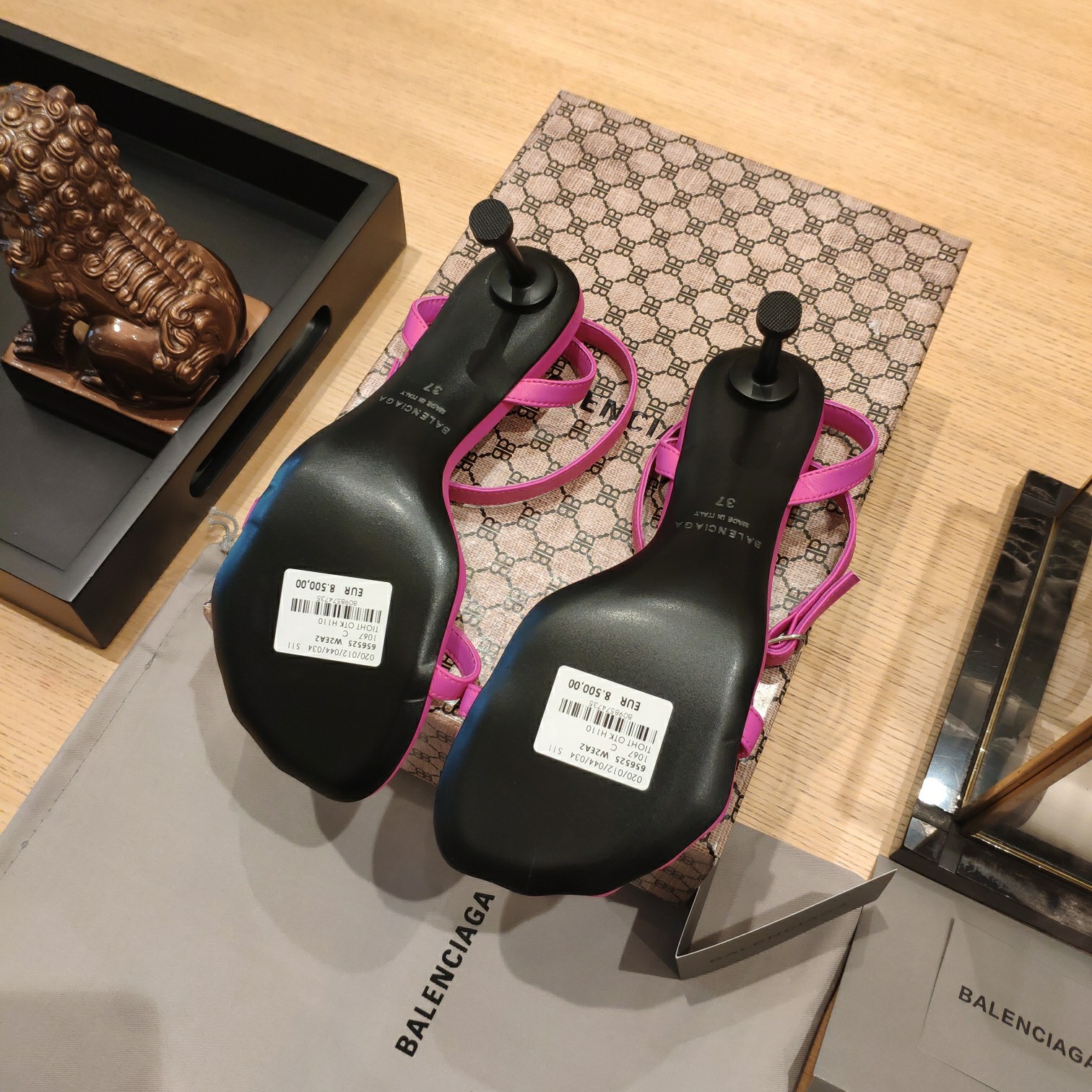 Balenciaga Logo High Heeled Sandals (7CM) - DopestKickz