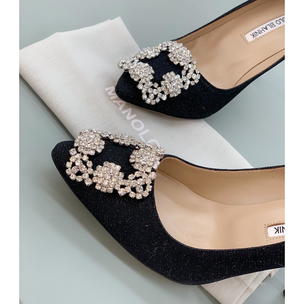 Manolo Blahnik Black Hangisi Pumps With Buckle - DopestKickz
