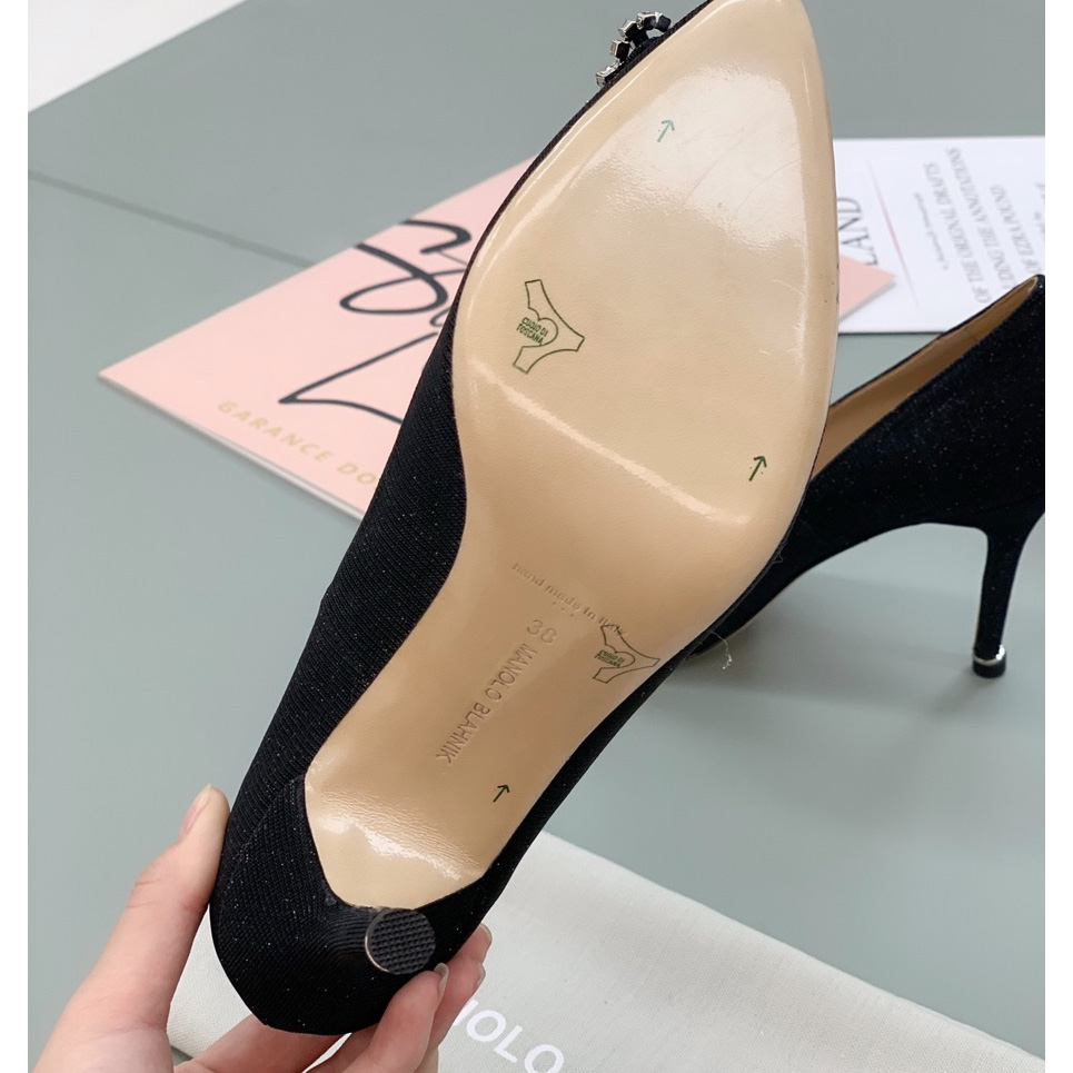 Manolo Blahnik Black Hangisi Pumps With Buckle - DopestKickz