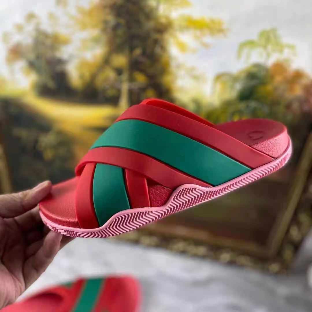 Gucci  Slide Sandals With Web - DopestKickz