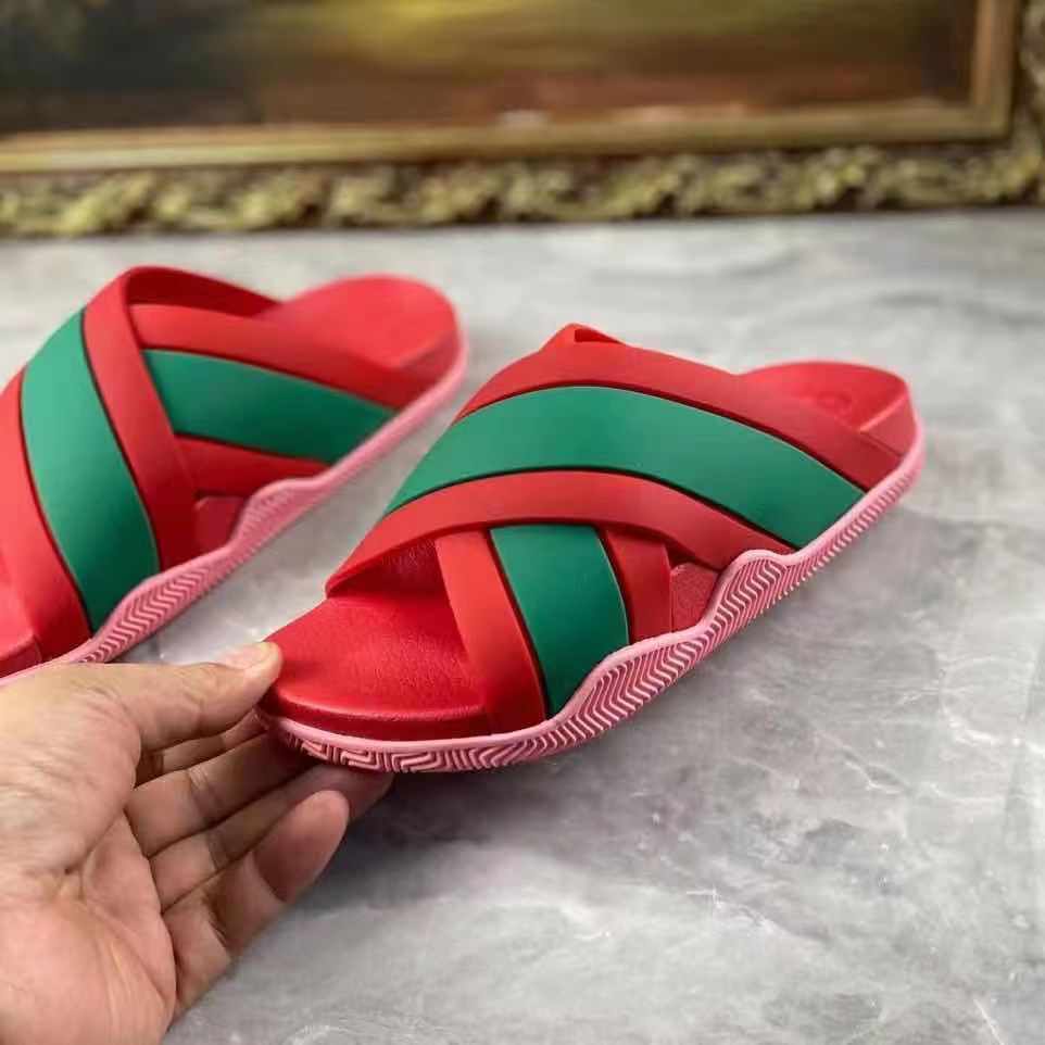Gucci  Slide Sandals With Web - DopestKickz