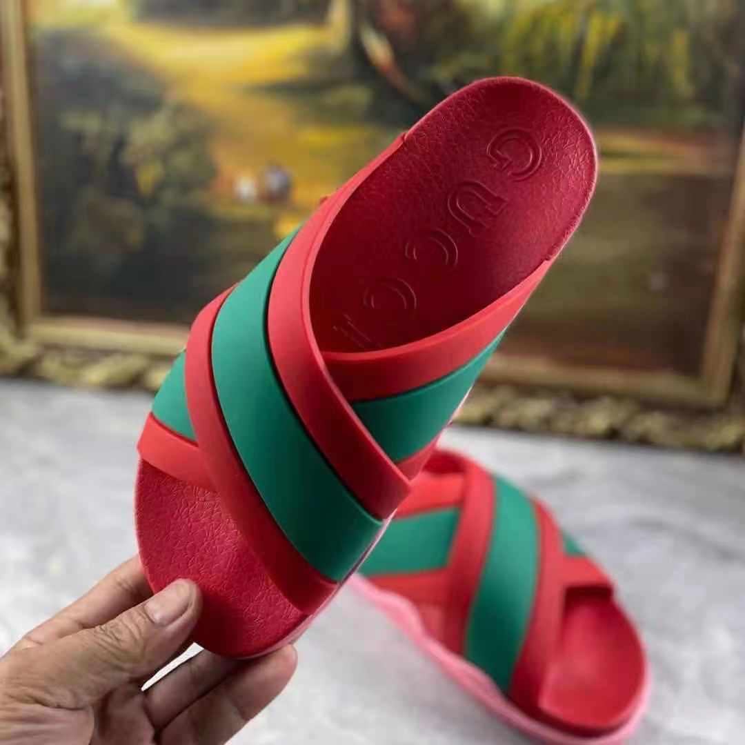 Gucci  Slide Sandals With Web - DopestKickz