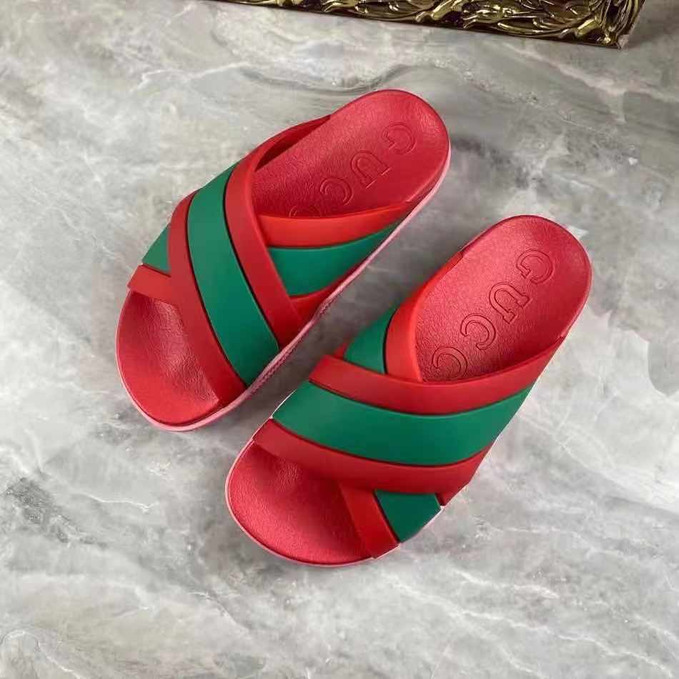 Gucci  Slide Sandals With Web - DopestKickz