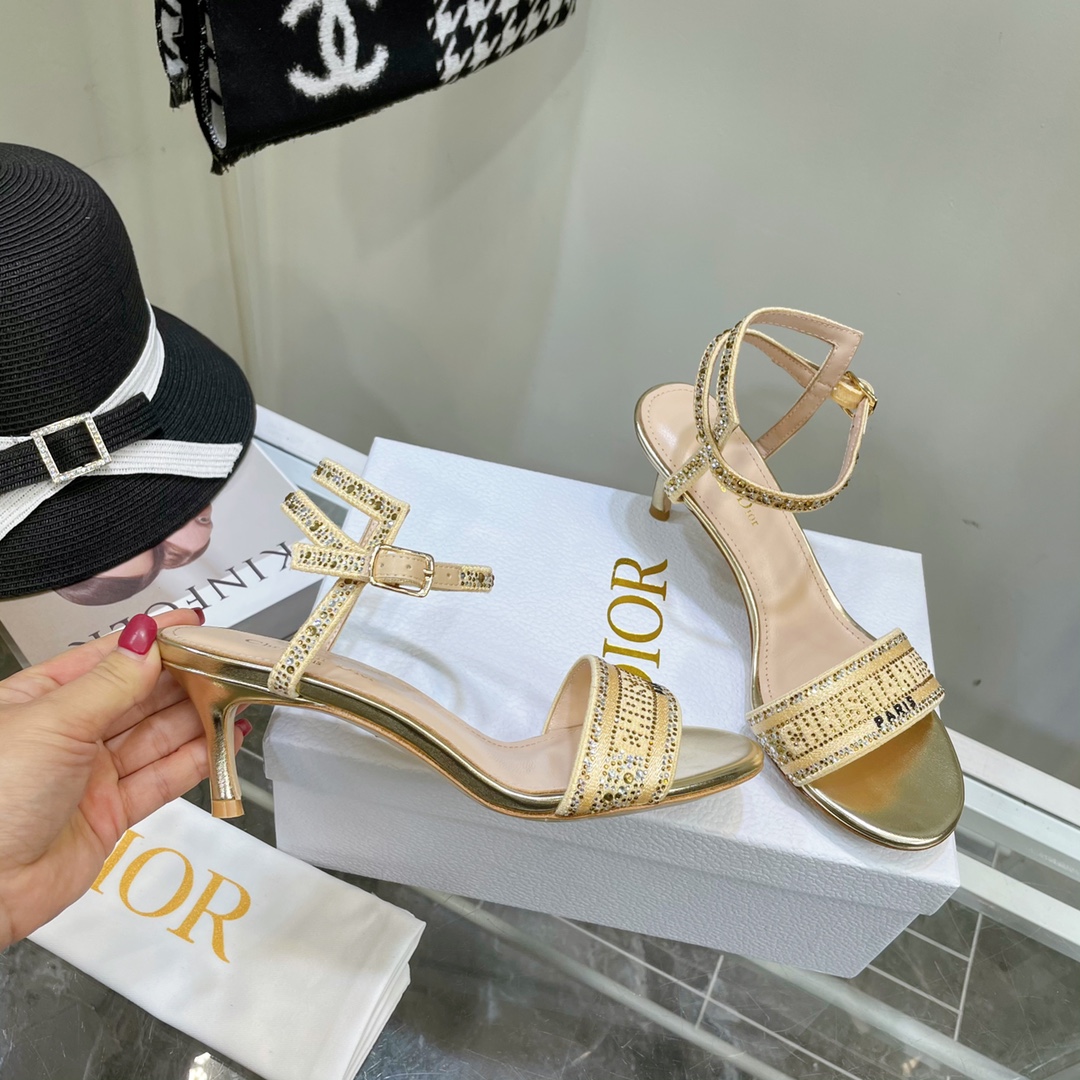 Dior Logo High Heeled Sandals(6.5CM) - DopestKickz