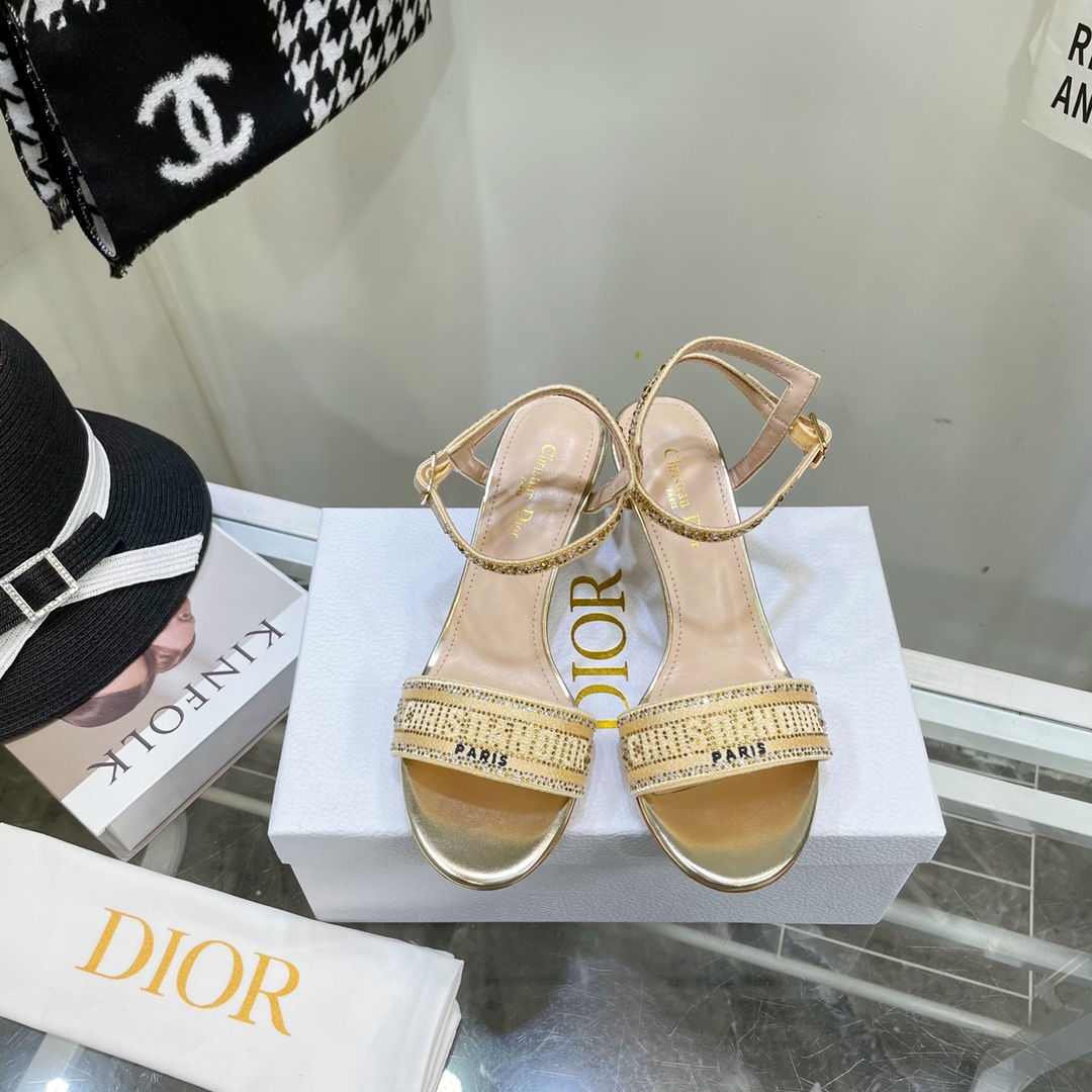 Dior Logo High Heeled Sandals(6.5CM) - DopestKickz