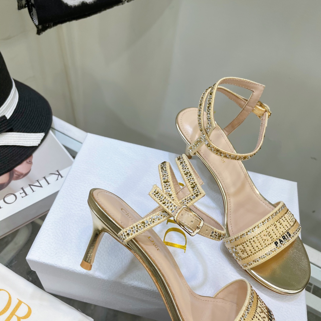 Dior Logo High Heeled Sandals(6.5CM) - DopestKickz