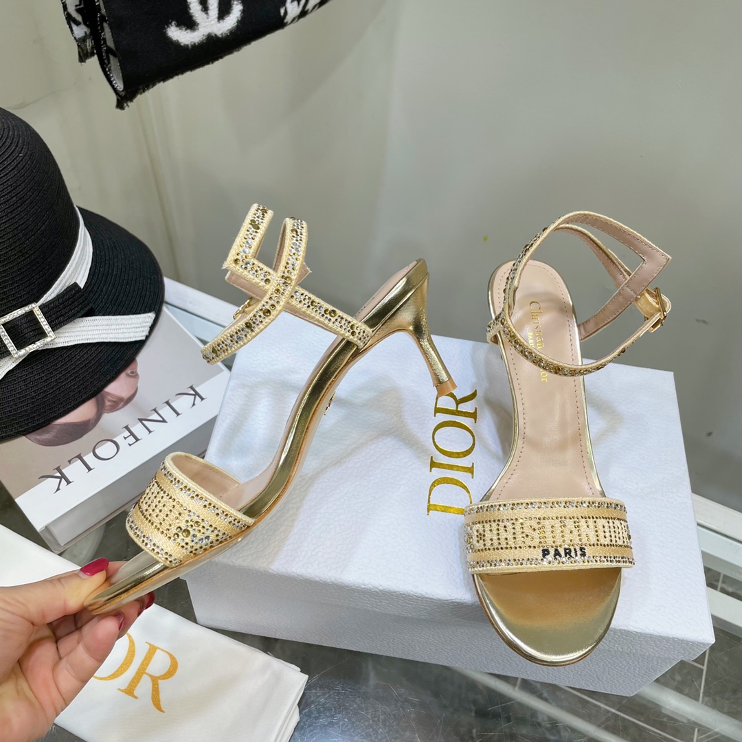 Dior Logo High Heeled Sandals(6.5CM) - DopestKickz