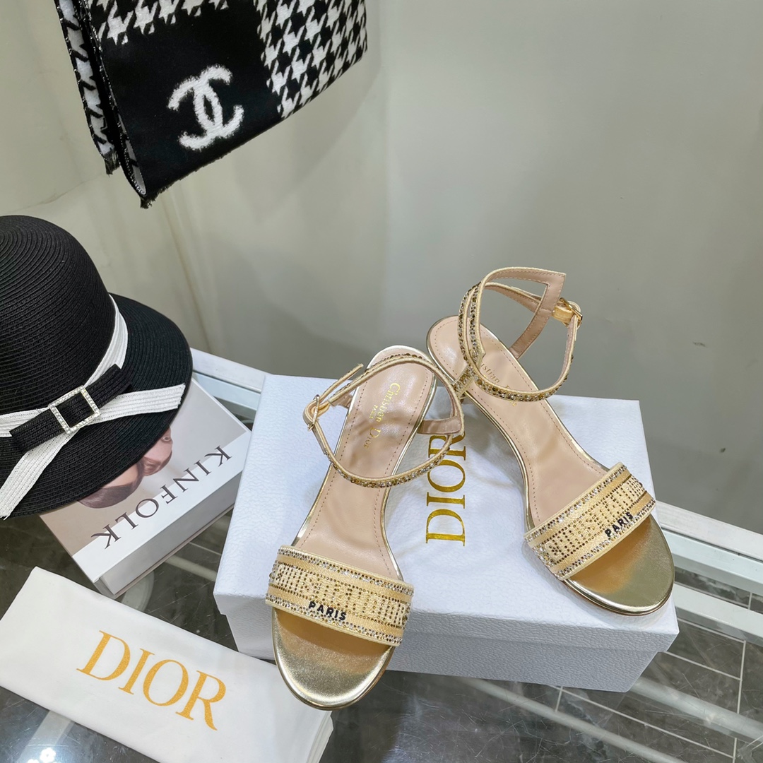 Dior Logo High Heeled Sandals(6.5CM) - DopestKickz
