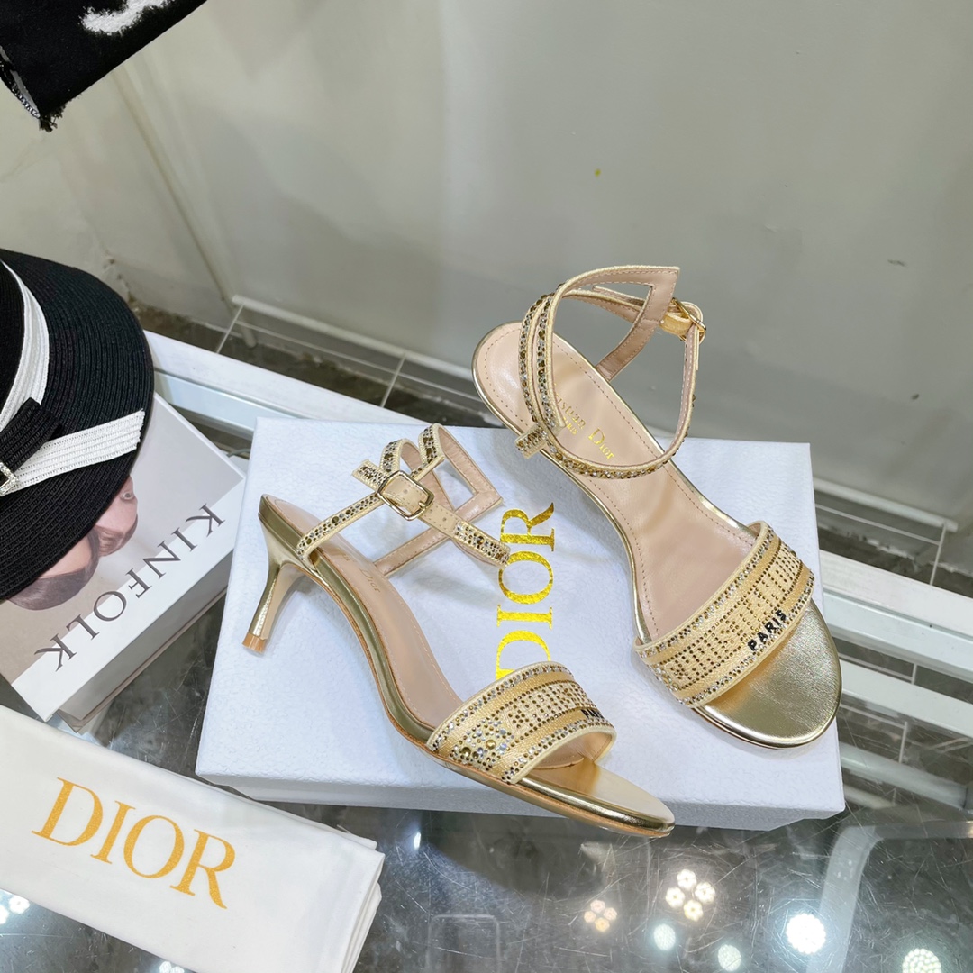 Dior Logo High Heeled Sandals(6.5CM) - DopestKickz